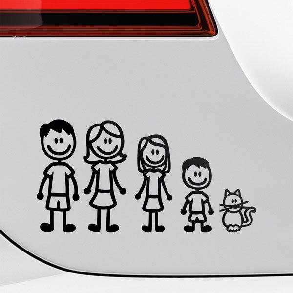 Adesivi per Auto e Moto: Set 14X Adesivo Famiglia Felice