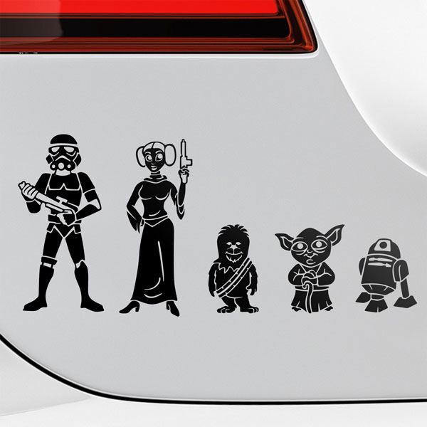 Adesivi per Auto e Moto: Set 5X Famiglia di soldati imperiali