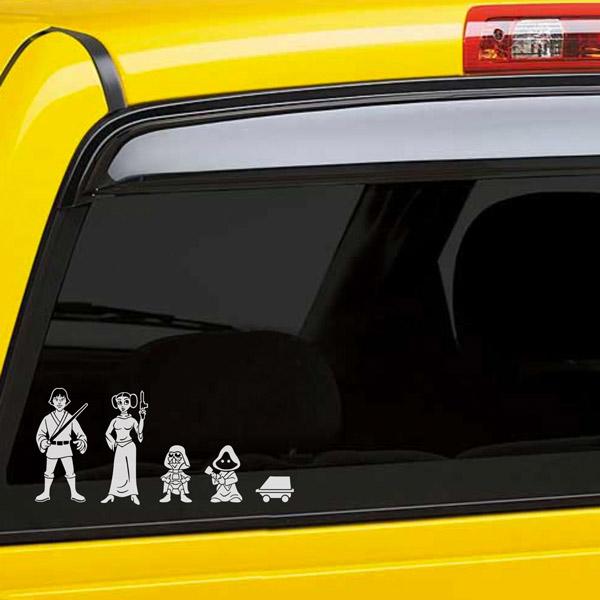 Adesivi per Auto e Moto: Set 5X Famiglia Luke Skywalker