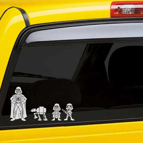 Adesivi per Auto e Moto: Set 4X Famiglia Darth Vader