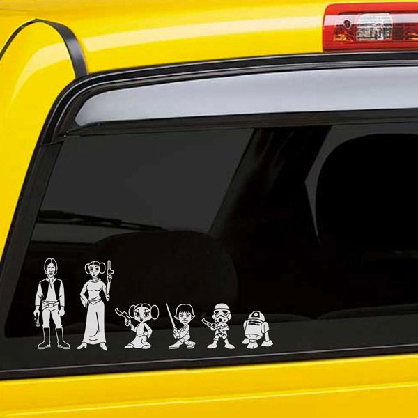 Adesivi per Auto e Moto: Set 6X Famiglia Han Solo