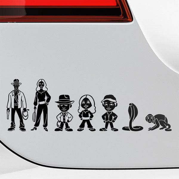 Adesivi per Auto e Moto: Set 7X Famiglia Indiana Jones