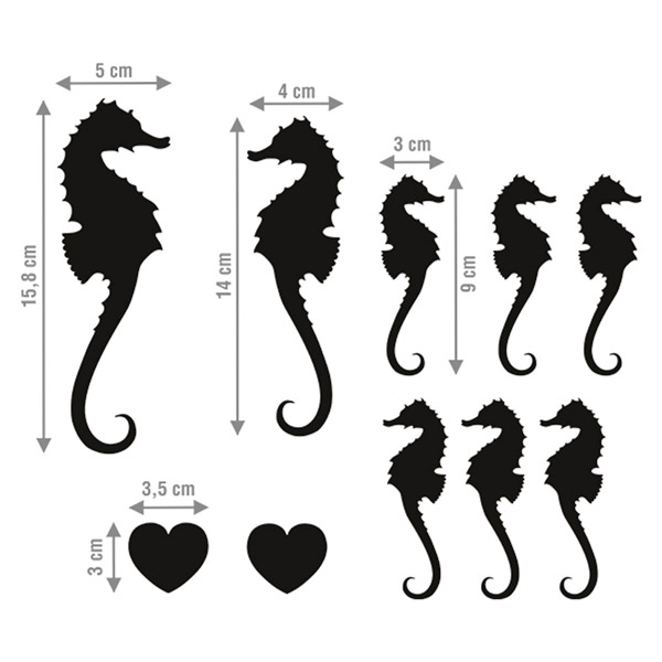 Adesivi per Auto e Moto: Set 10X Cavalluccio Marino 2
