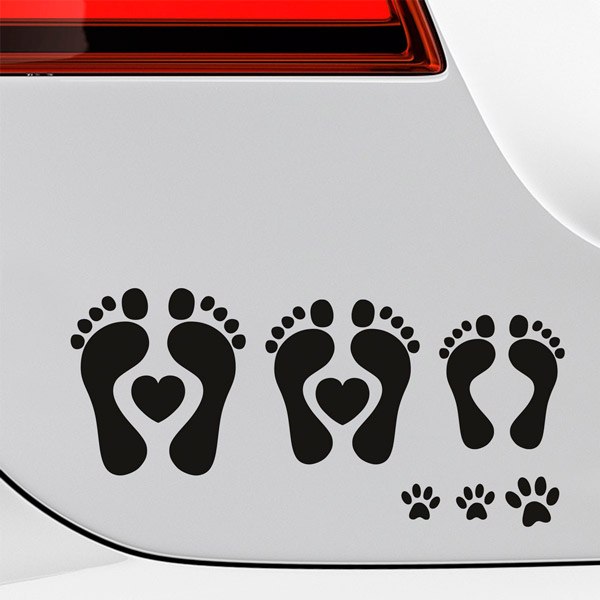 Adesivi per Auto e Moto: Set 13 X Impronte della Famiglia