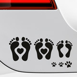 Adesivi per Auto e Moto: Set 13 X Impronte della Famiglia 3