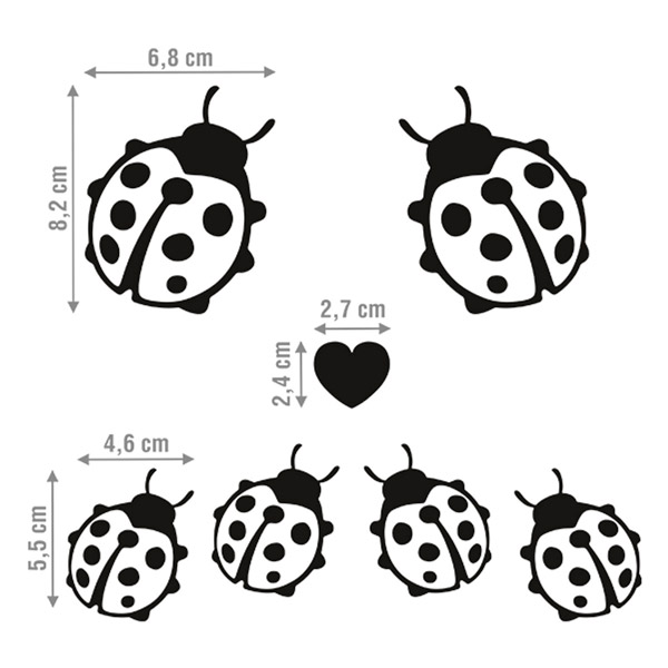 Adesivi per Auto e Moto: Set 7X Coccinellas