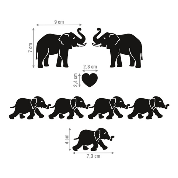 Adesivi per Auto e Moto: Set 8X Elefanti