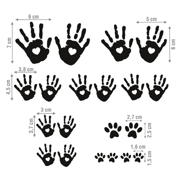Adesivi per Auto e Moto: Set 20X Impronte di Mani
