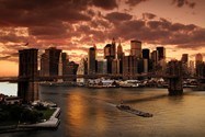 Fotomurali : Tramonto sul ponte di Brooklyn 6