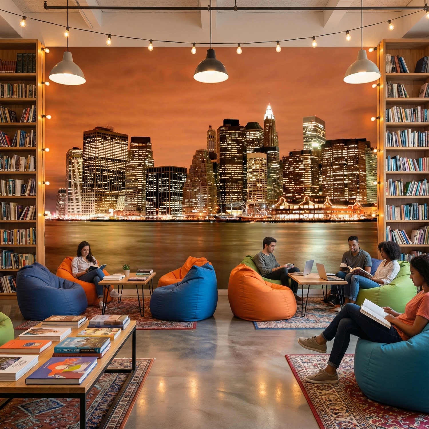 Fotomurali : Skyline di New York di notte