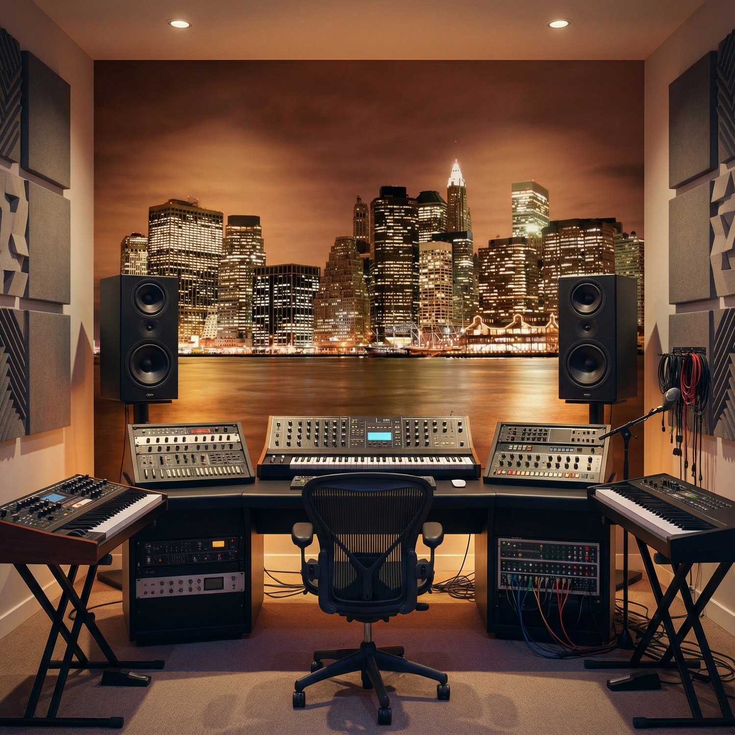 Fotomurali : Skyline di New York di notte