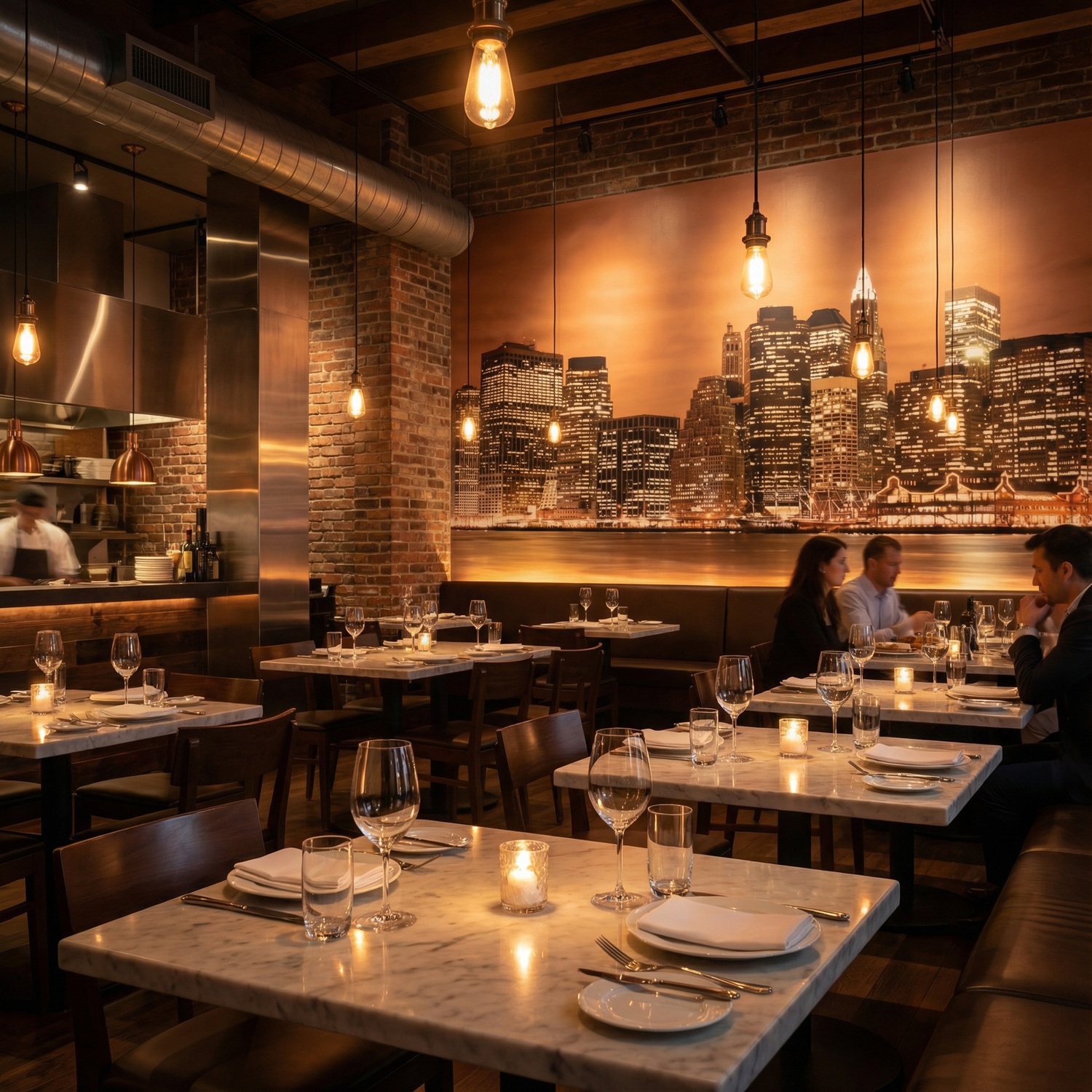 Fotomurali : Skyline di New York di notte