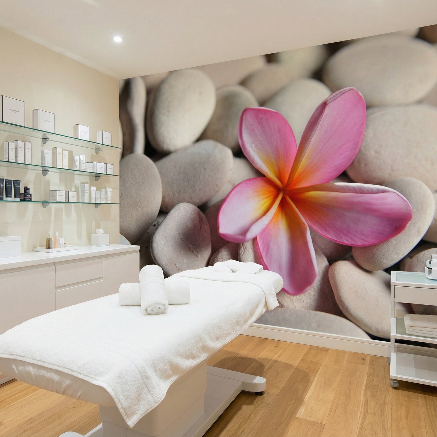 Fotomurali : Fiore sulla pietra grigia