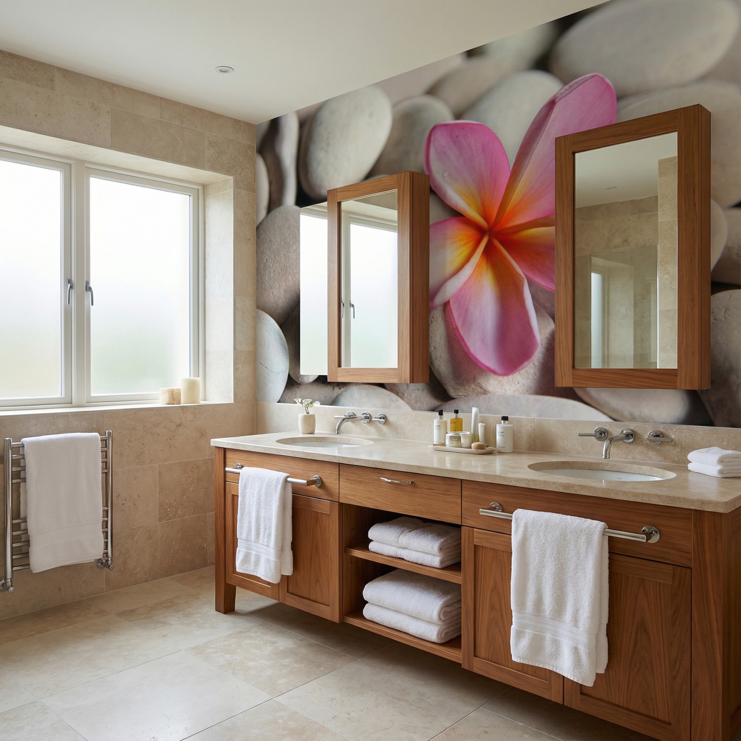 Fotomurali : Fiore sulla pietra grigia