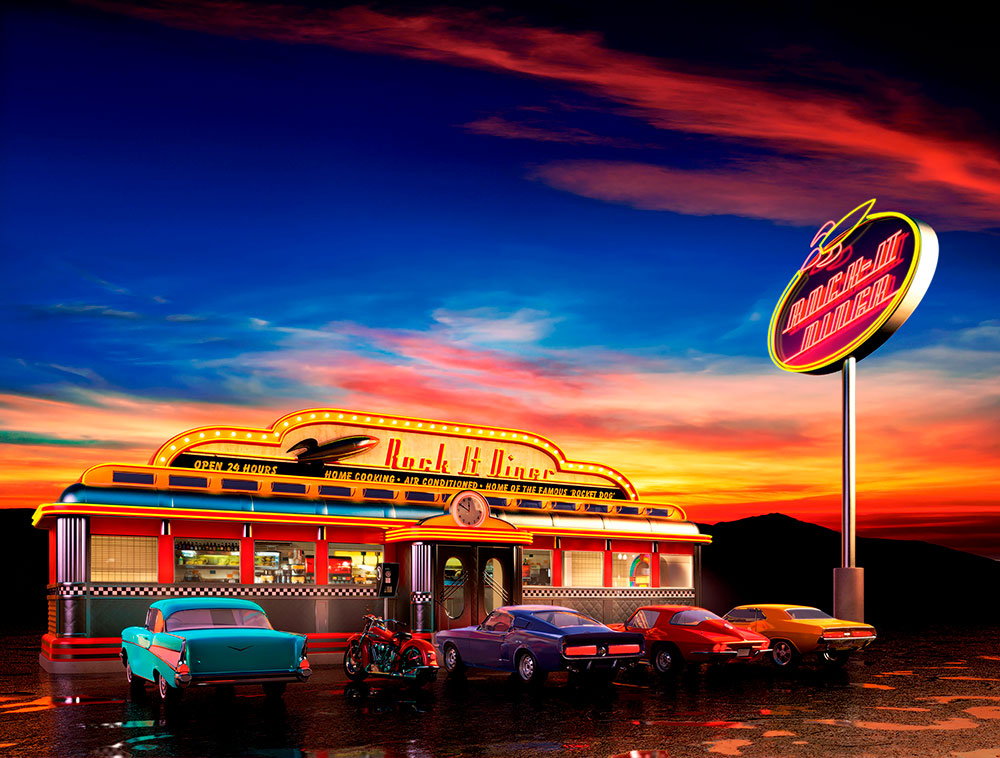 Fotomurali : Rock It Diner Cafe
