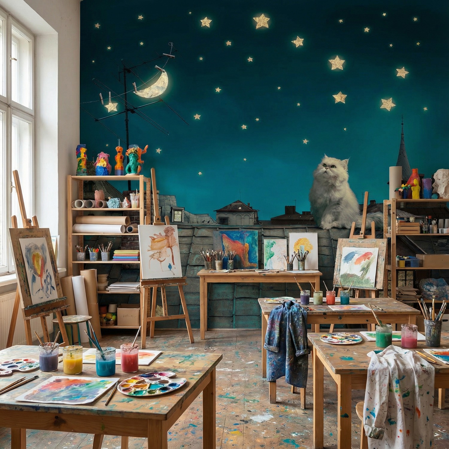 Fotomurali : Gatto sul tetto