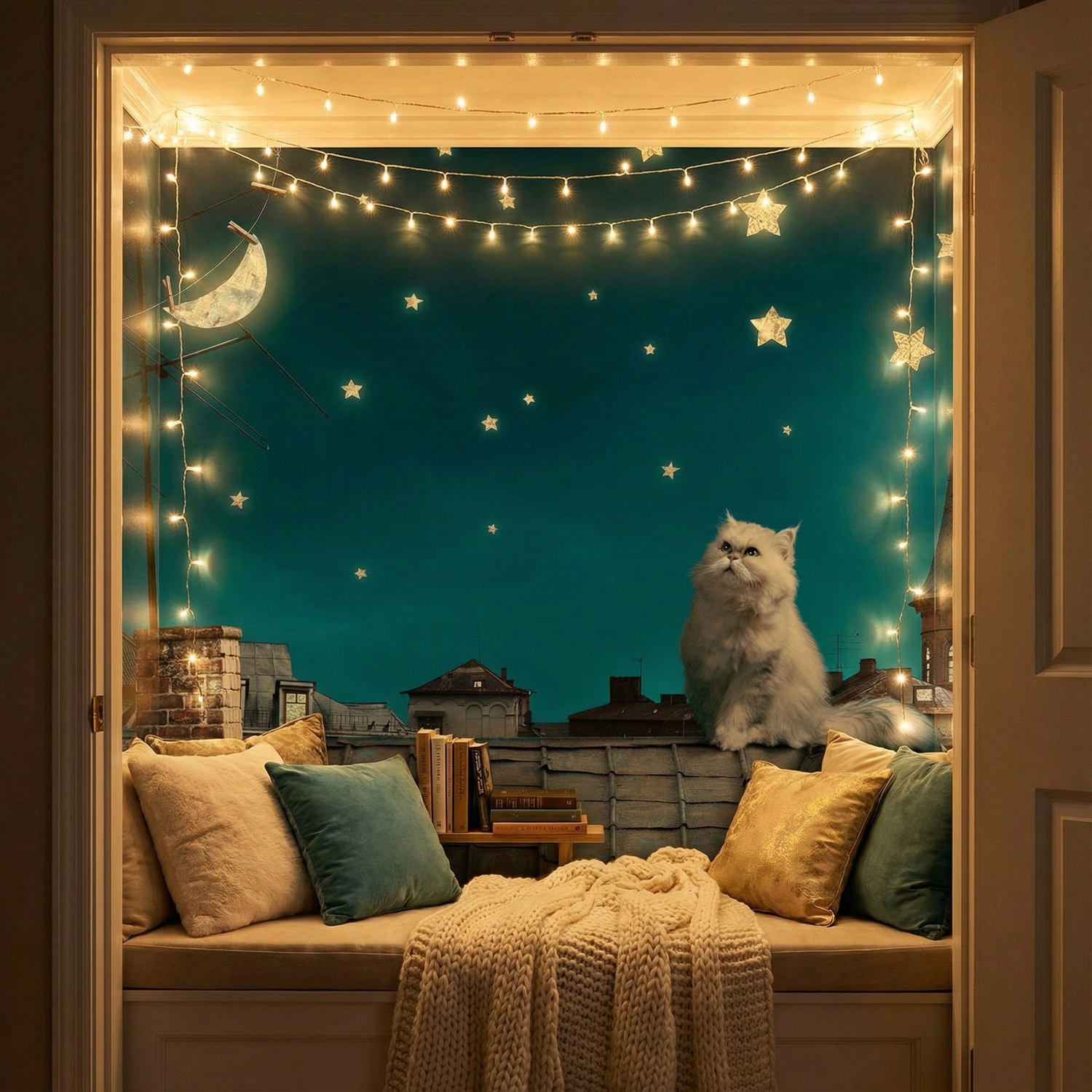 Fotomurali : Gatto sul tetto