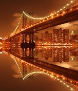 Fotomurali : Ponte di Manhattan illuminato 3