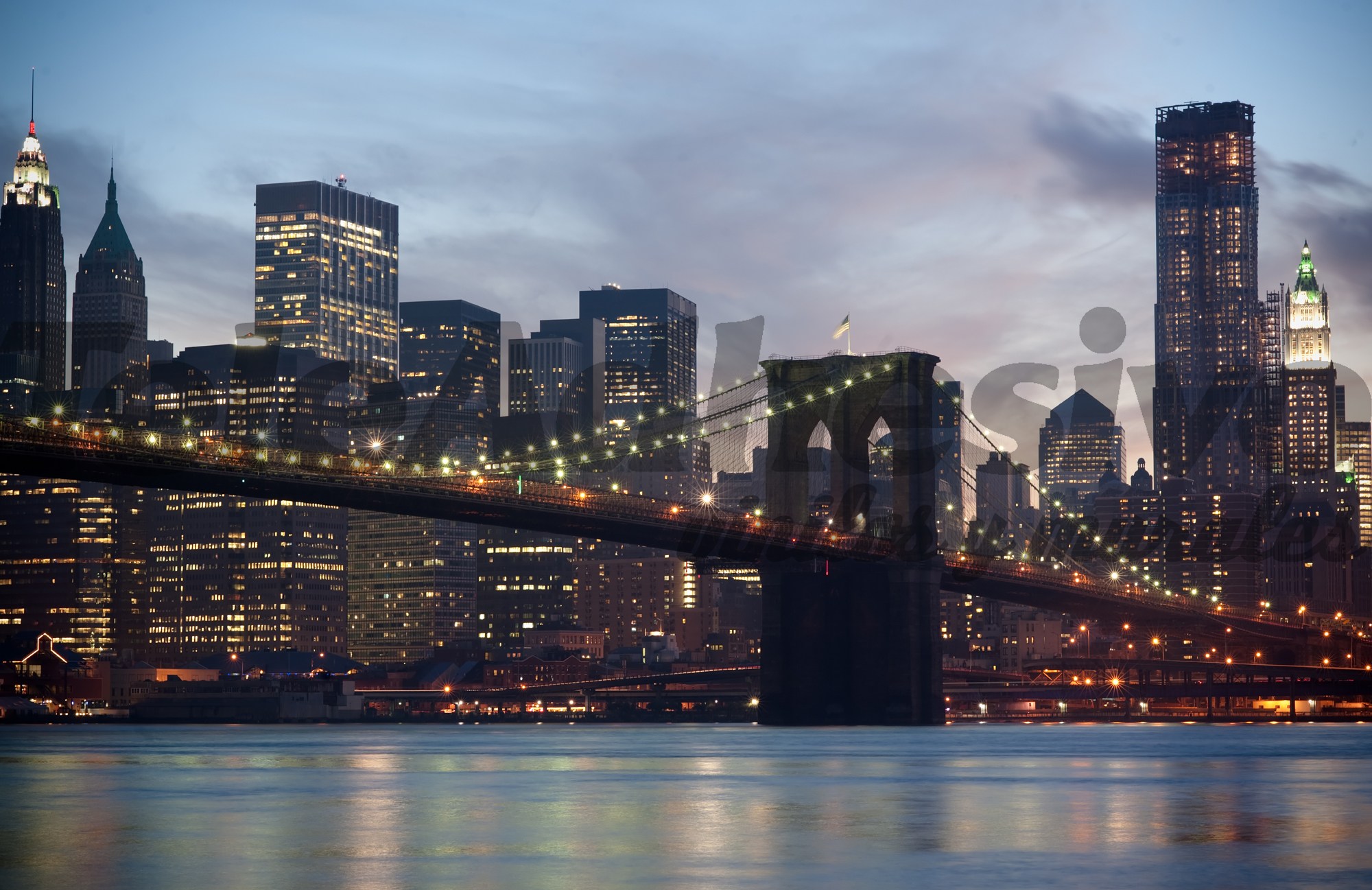 Fotomurali : Ponte di Brooklyn nella nebbia