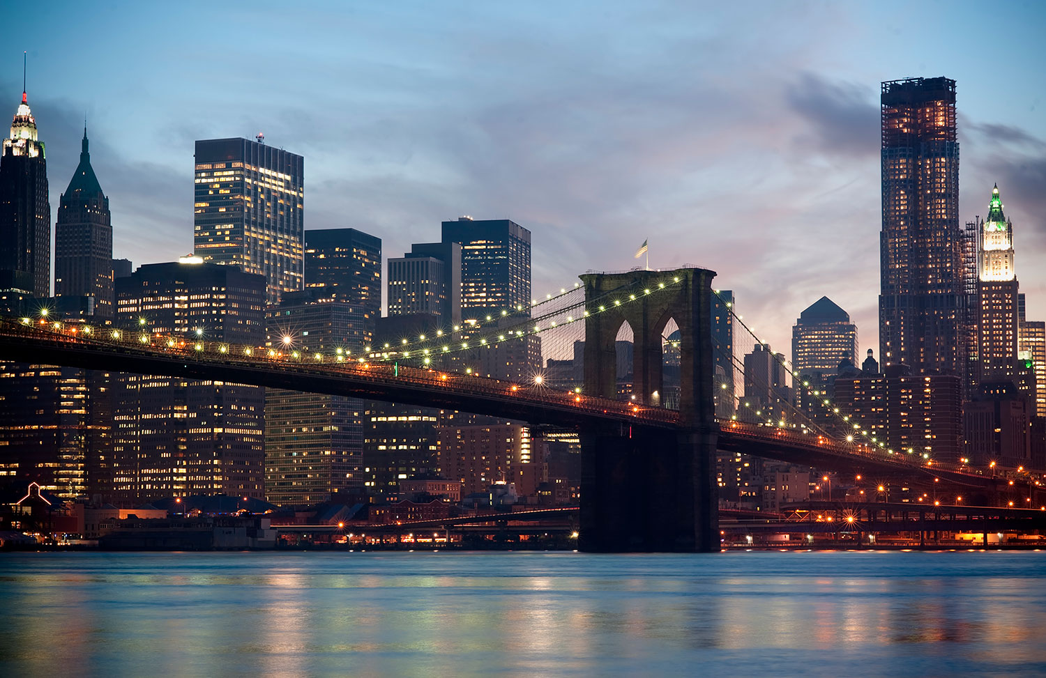 Fotomurali : Ponte di Brooklyn nella nebbia