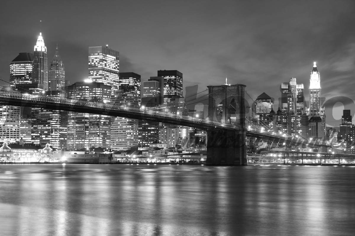 Fotomurali : Ponte di Brooklyn in bianco e nero
