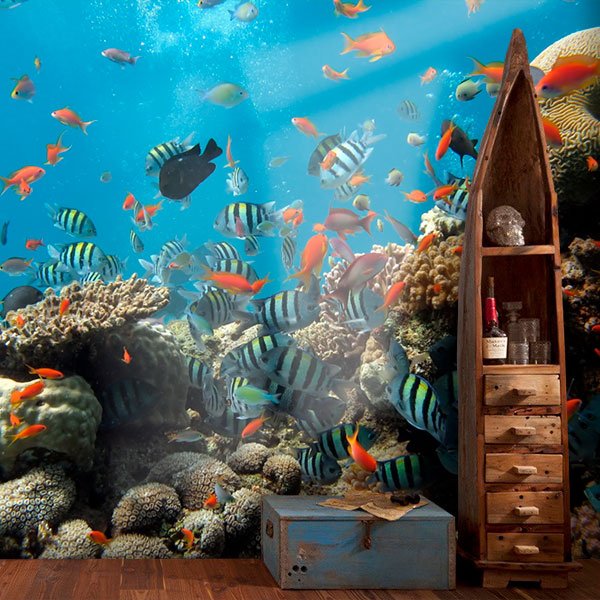 Fotomurali : barriera corallina con pesci