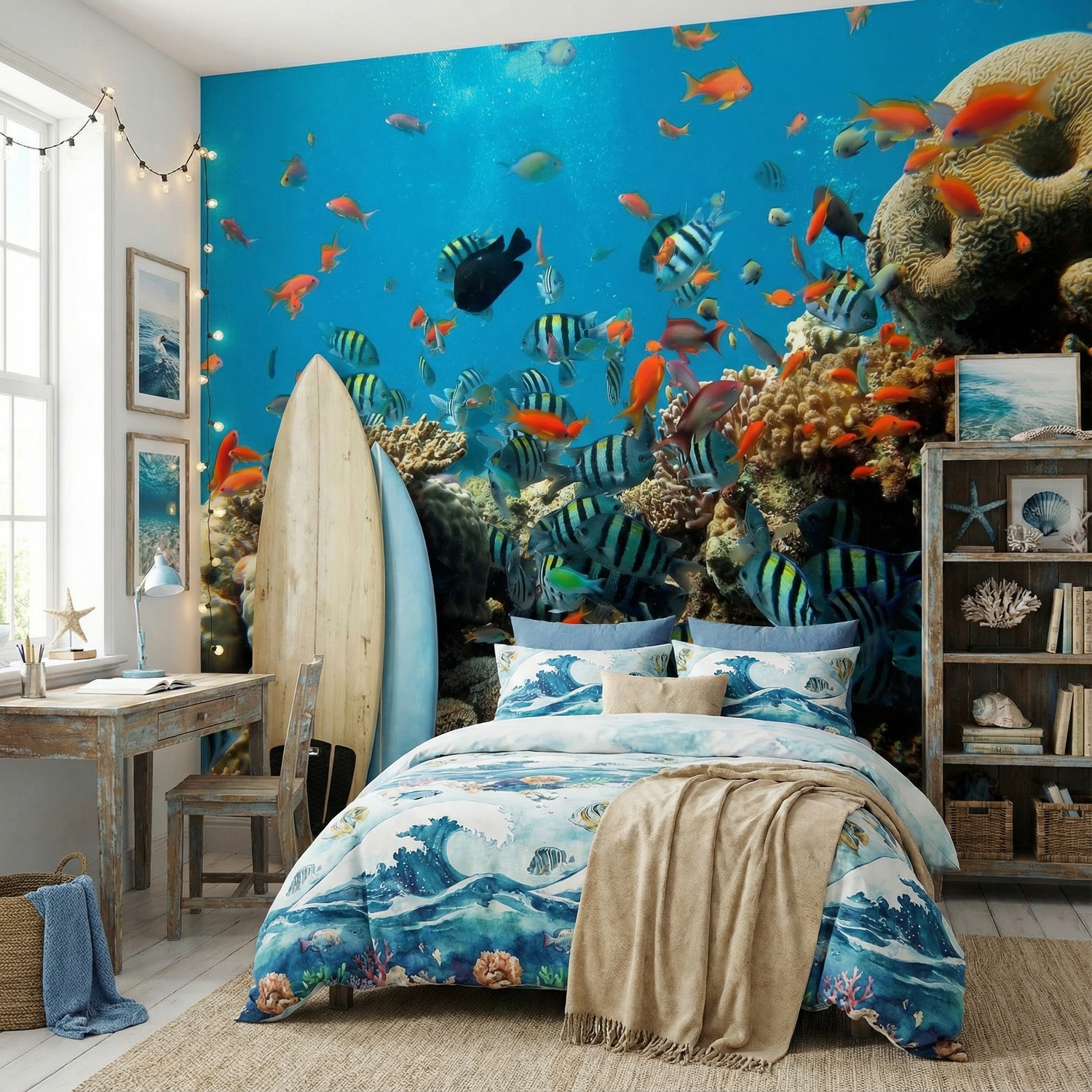 Adesivi Murali 3D: Muro Rotto Con Delfini E Oceano - Decorazione Parete Per Camera Da Letto E Tempo Libero