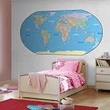 Fotomurali : Murale mappa del mondo in inglese 3