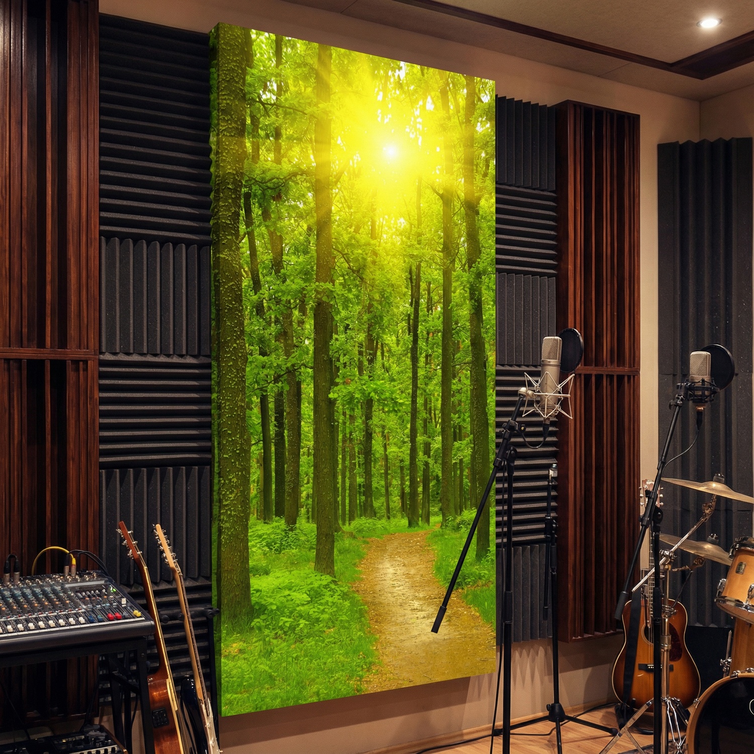 Fotomurali : Tramonto nella foresta