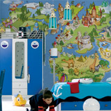 Fotomurali: Mappa del mondo illustrata per bambini 5