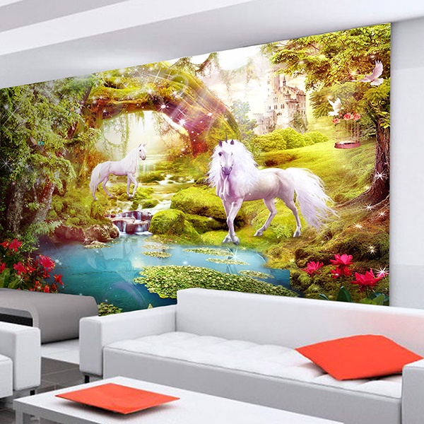 Fotomurali : Unicorni nel fantastico giardino