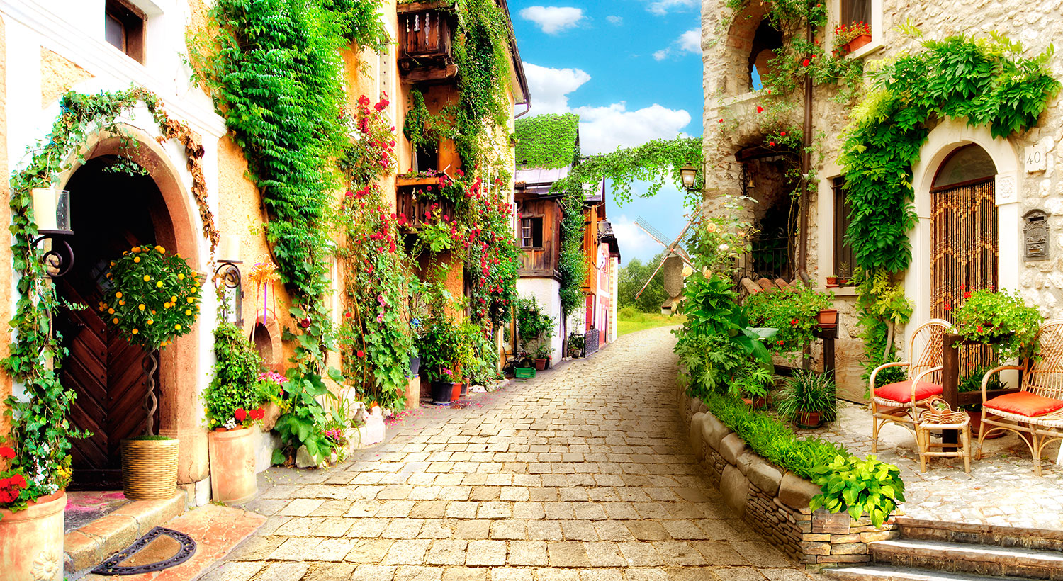 Fotomurali : Via villaggio rustico