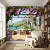 Fotomurali : Terrazza mediterranea con vista sul mare 7