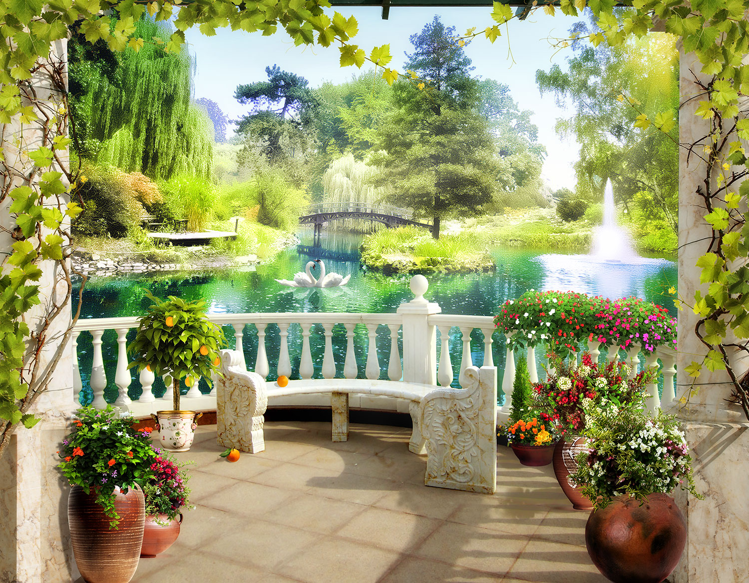 Fotomurali : Punto di vista al lago dell'amore