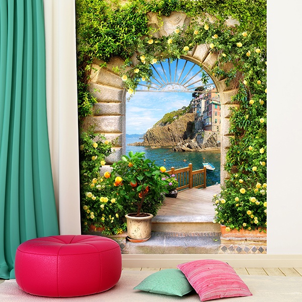 Fotomurali : Arco nel villaggio mediterraneo 0