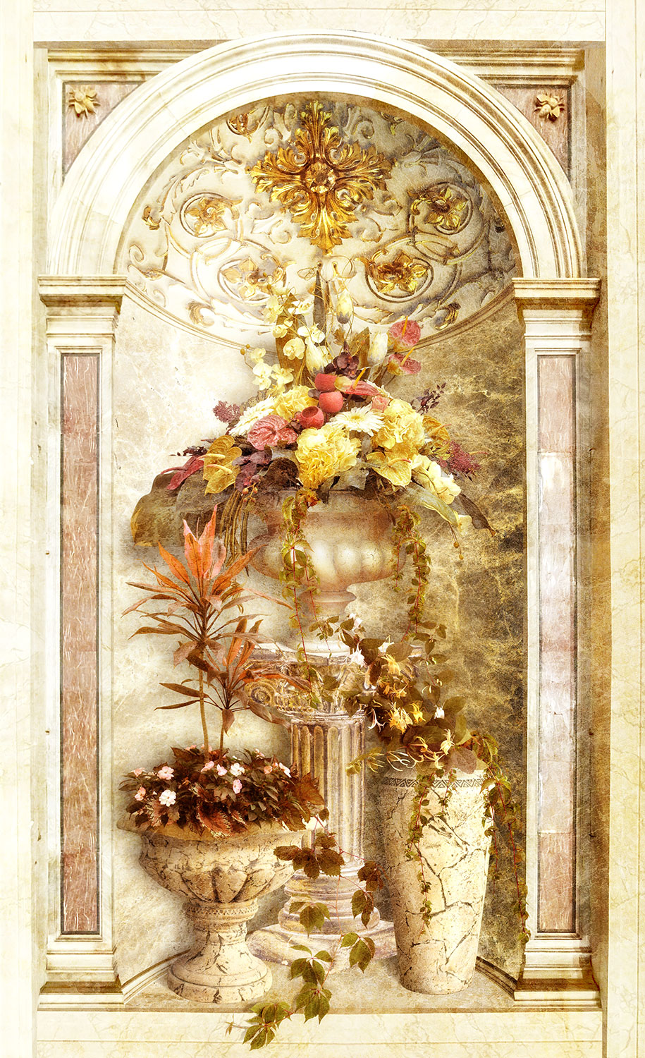 Fotomurali : Arco con la disposizione dei fiori