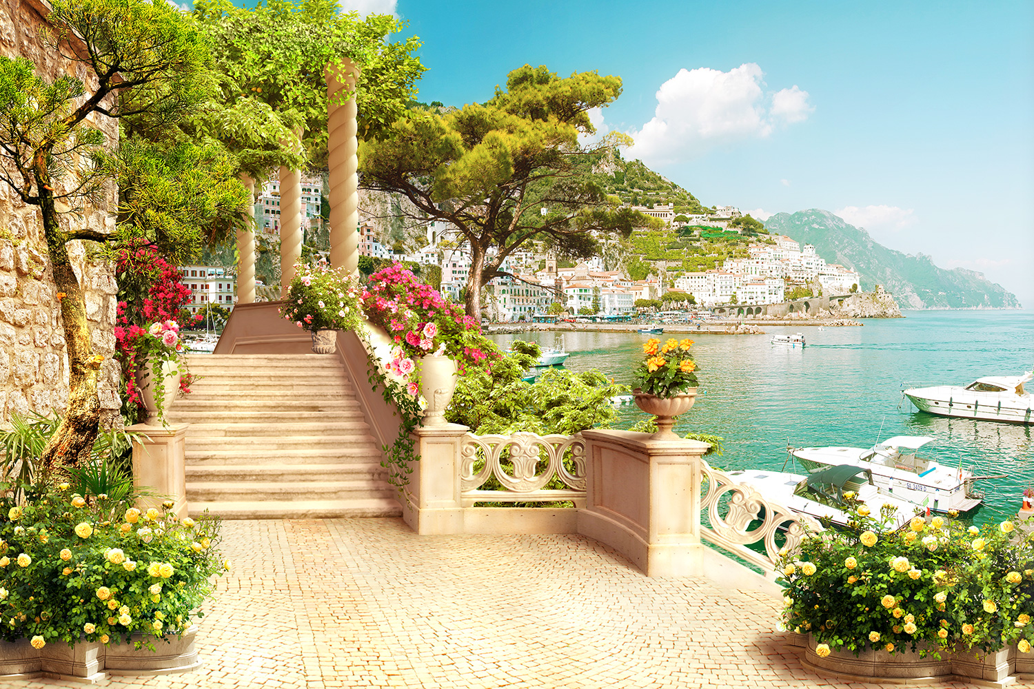 Fotomurali : Villaggio sul mare