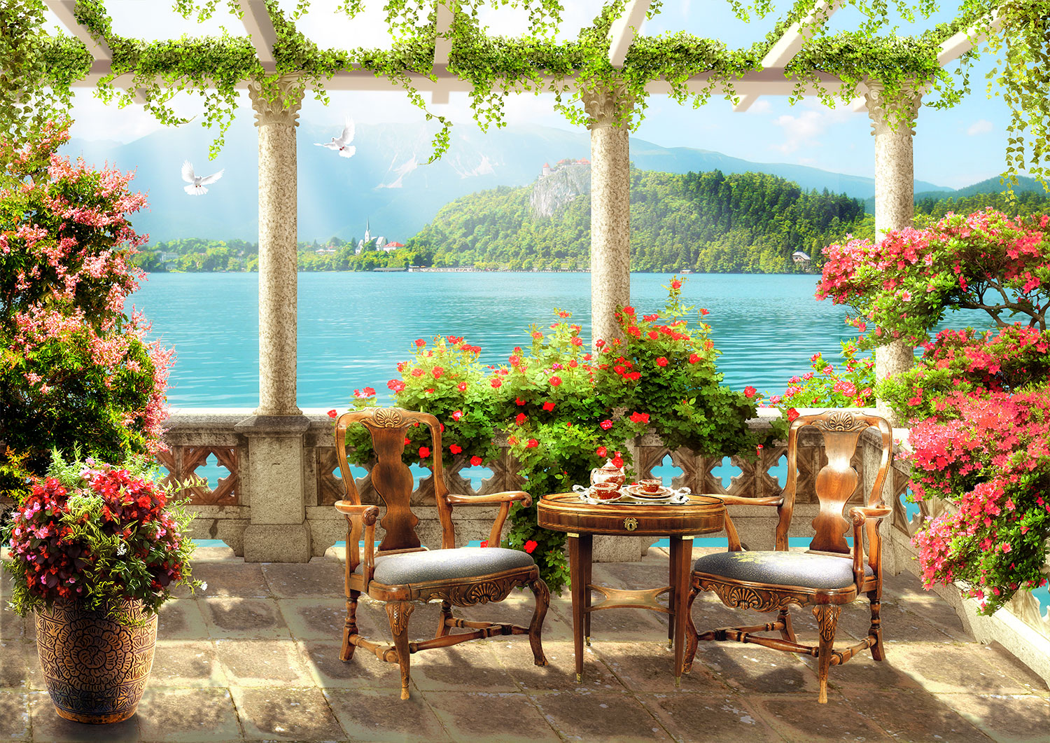 Fotomurali : La terrazza sul lago 2