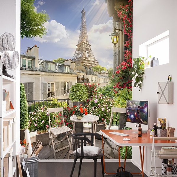 Fotomurali : Terrazza di fronte alla torre Eiffel 0