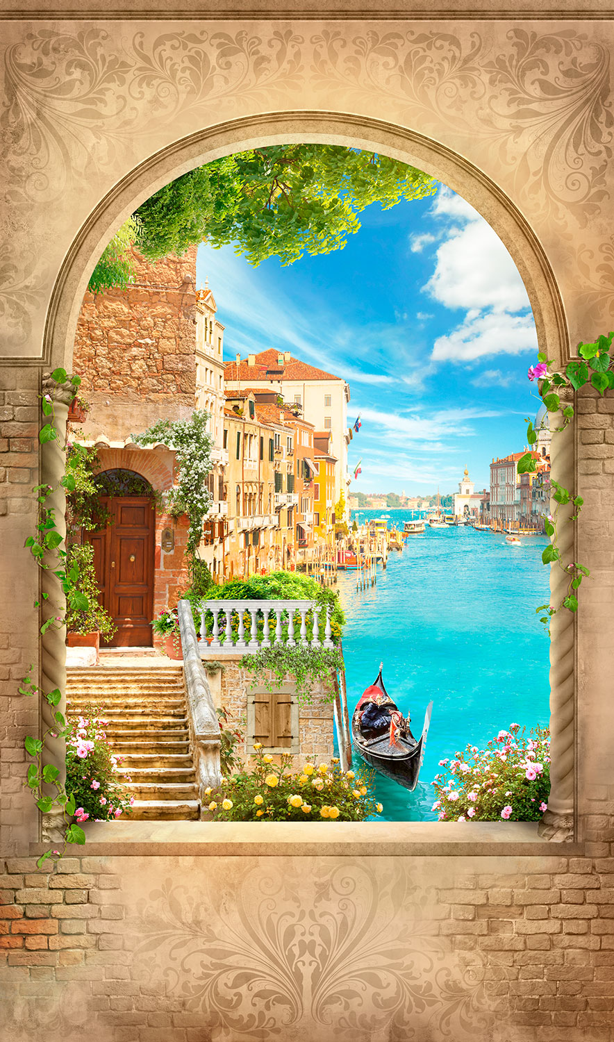 Fotomurali : Finestra nel canale di Venezia