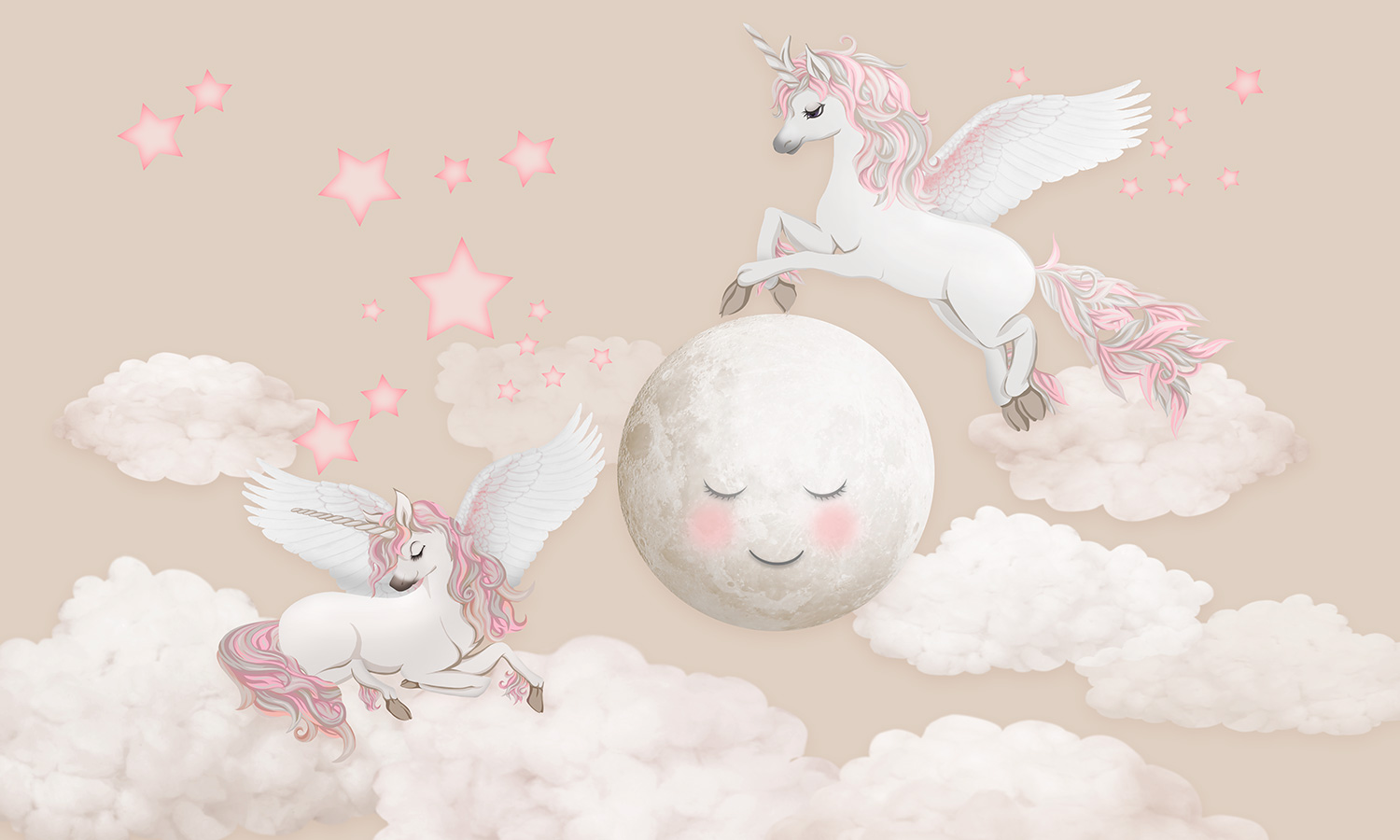 Fotomurali : Unicorni e Stelle