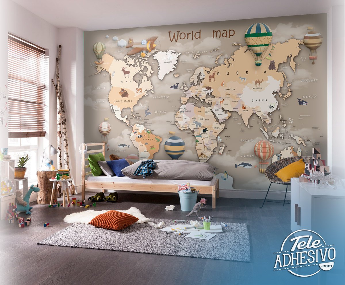 Fotomurali : Mappa del Mondo per Bambini