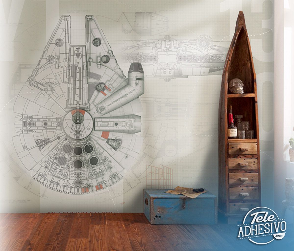 Fotomurali : Piantine del Millennium Falcon