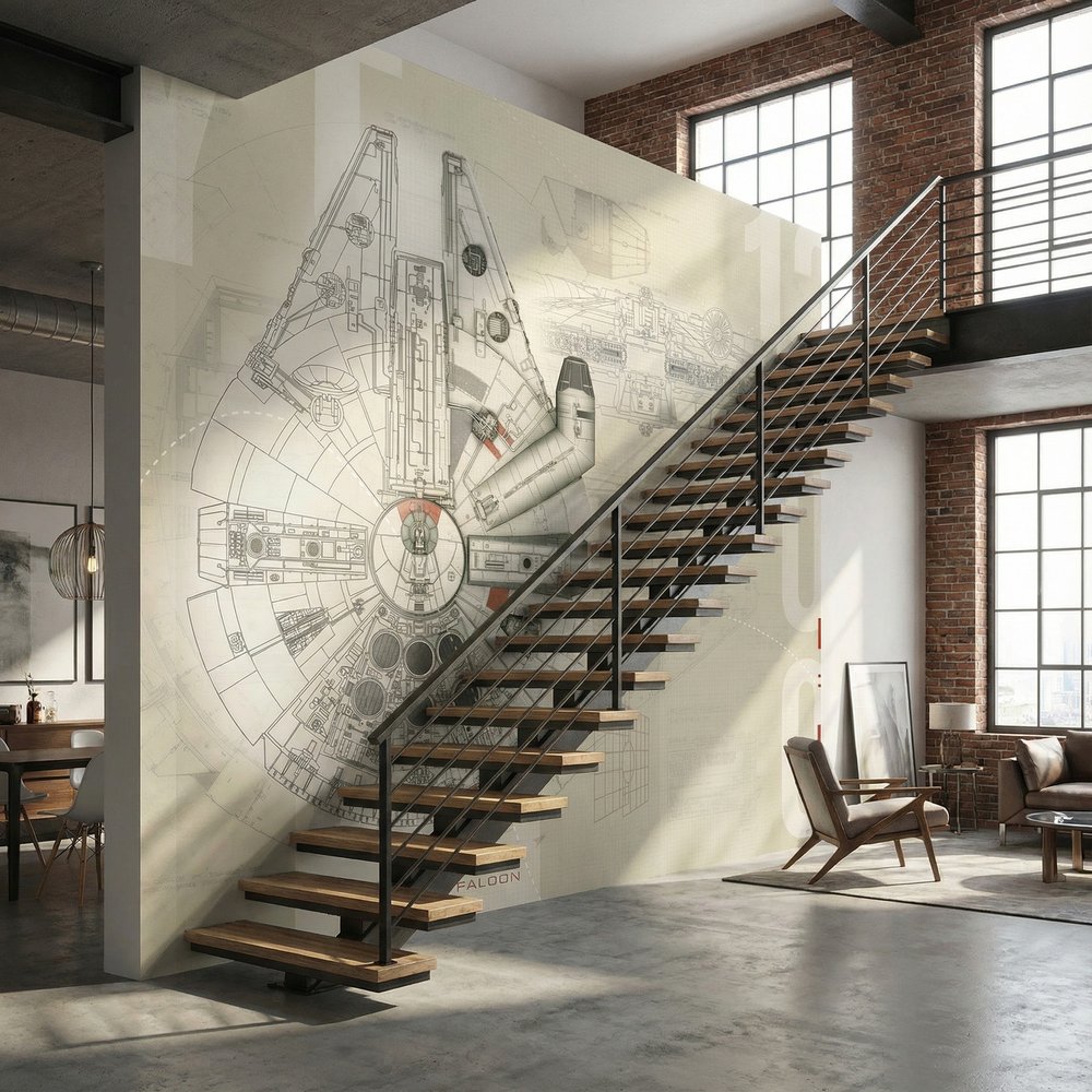 Fotomurali : Progetto del Millennium Falcon
