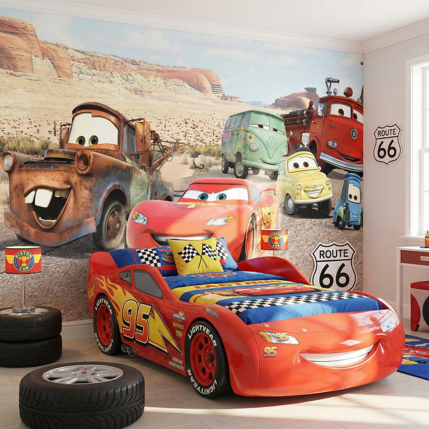 Fotomurali : Saetta McQueen e amici a Radiator Springs