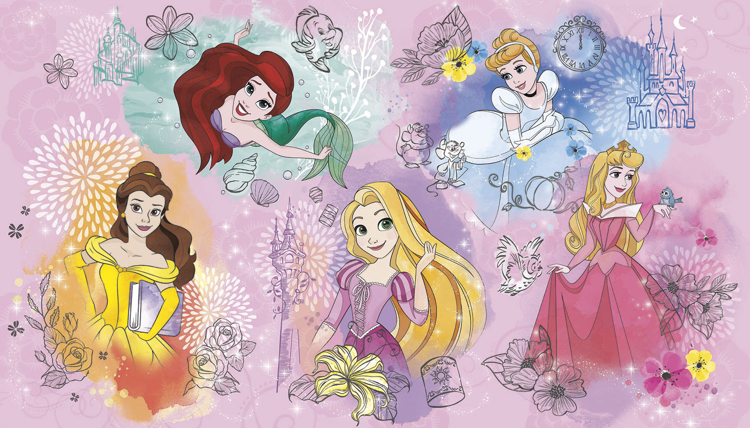 Fotomurali : Belle Facce di Principesse Disney