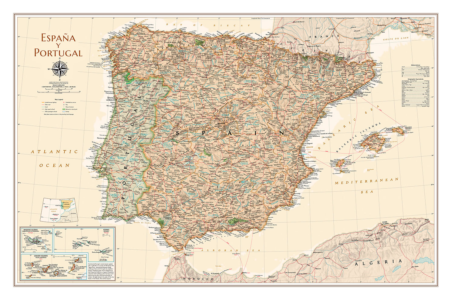 Fotomurali : Mappa del mondo Spagna e Portogallo II