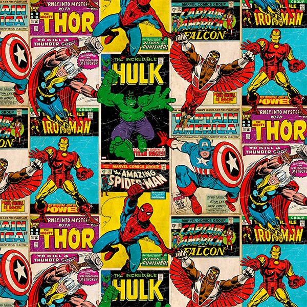 Fotomurali : Collage di Fumetti Avengers