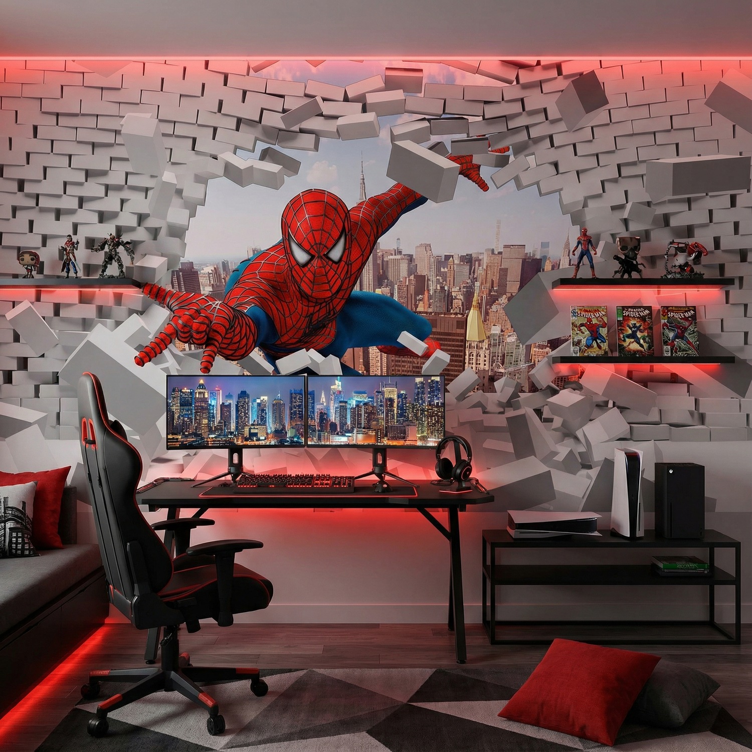 Fotomurali : Spiderman che Sfonda il Muro