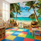 Fotomurali : Gabbiani sopra il tesoro sulla spiaggia 6